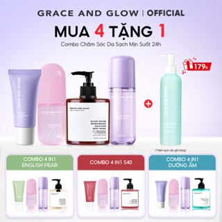 [MUA 4 TẶNG 1] Combo Sữa Tắm Lăn Khử Mùi Xịt Dưỡng Tóc Xịt thơm Body Mist hương Grace and Glow Gói chăm sóc da dưỡng ẩm