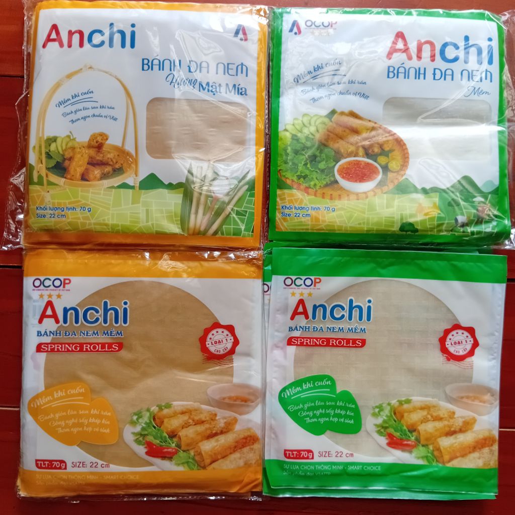 set 3 tập Bánh đa nem cuốn rán chả nem An Chi mềm dẻo tệp 70g