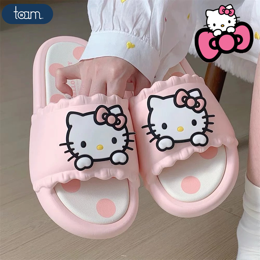 Dép Đi Trong Nhà Hello Kitty Cao Su Eva Êm Chân Mềm Nhẹ Chống Trơn Trượt, Dép Nhà Tắm Văn Phòng Thoáng Khí