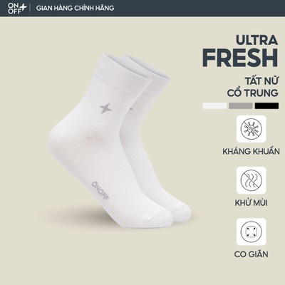 Tất vớ nữ cổ trung Cotton công nghệ ULTRA FRESH kháng khuẩn khử mùi - ONOFF 16AQ25A114