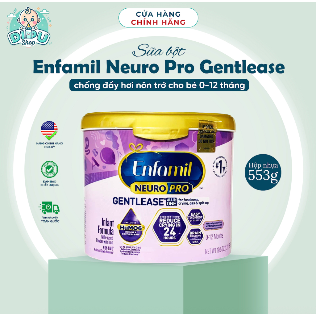 Sữa Enfamil Neuro Pro Tím nhựa chống đầy hơi nôn trớ cho bé từ 0 đến 12 tháng 553g