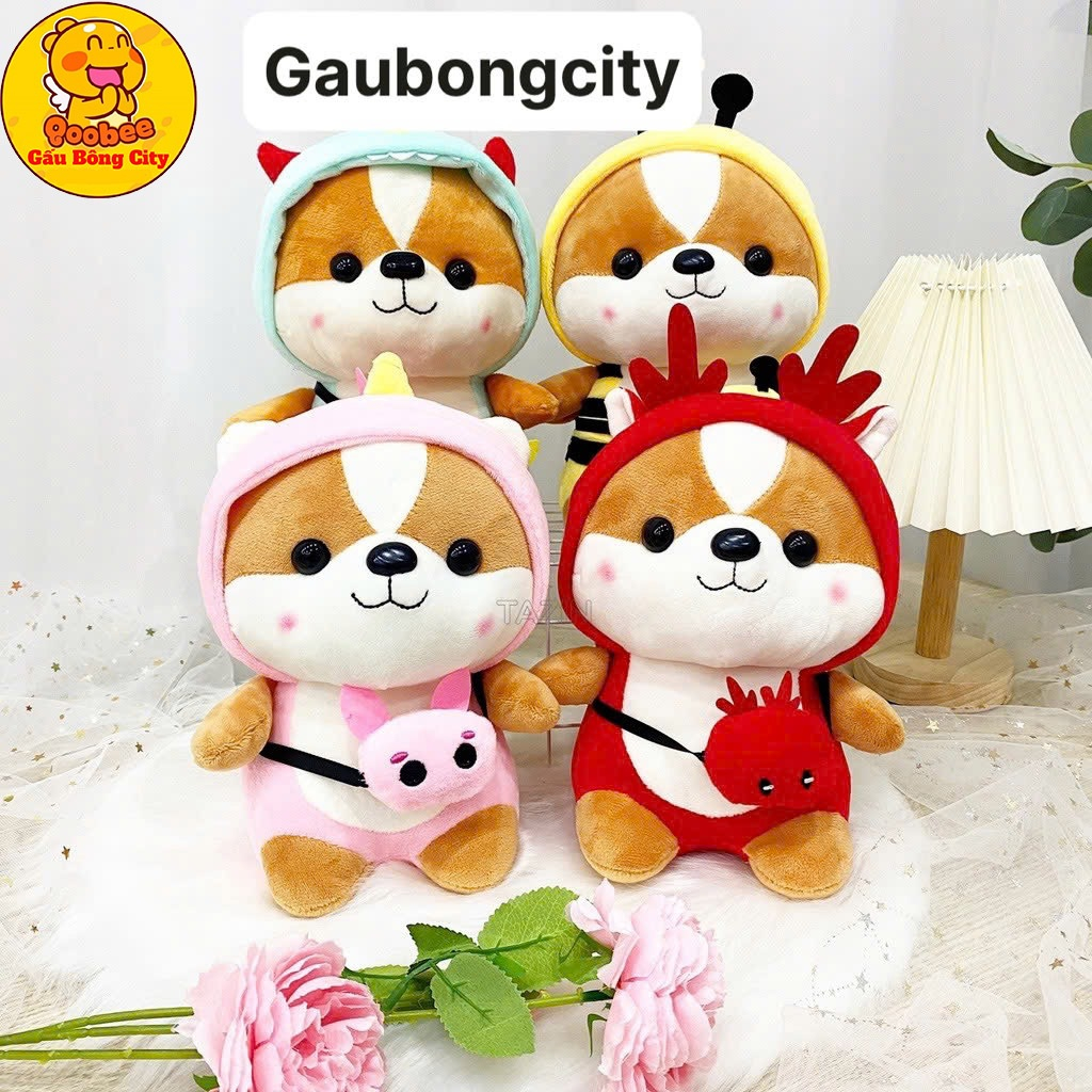 Gấu Bông Chó Shiba Cosplay Mềm Mịn Quà Tặng Đồ Chơi Cao Cấp Gấu Bông City
