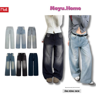 Whose - Quần Jean Đen Smoke Nữ Ống Suông Ver 1 WIDE LEG màu Light Blue, Lưng Cao, Màu Xanh Wash tôn dáng form Calem Club