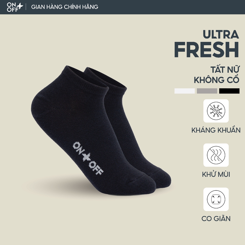 Tất vớ nữ không cổ Cotton công nghệ ULTRA FRESH kháng khuẩn khử mùi - ONOFF 16AP24A145