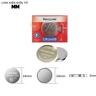 [1 vĩ 5 viên] Pin – Battery cmos CR2450 Panasonic 3V – Dùng cho các thiết bị điện tử