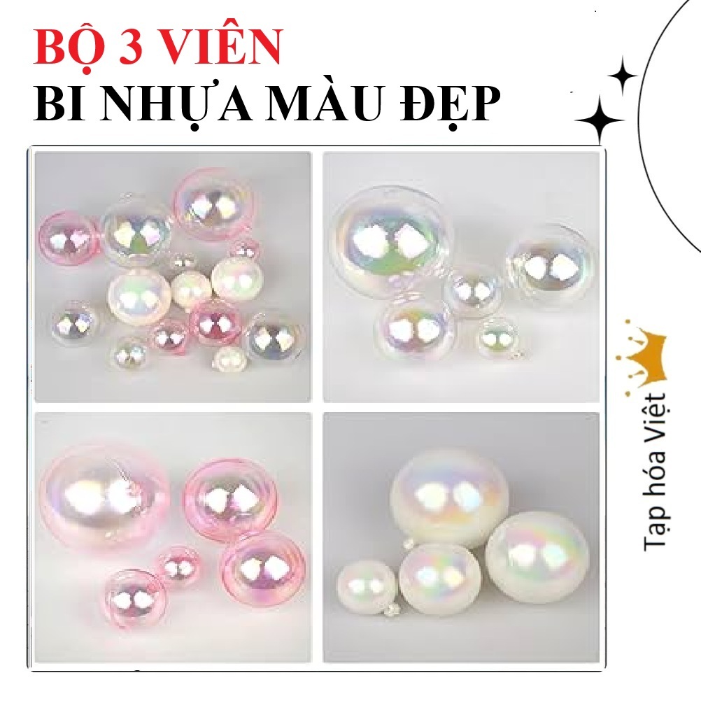 SET 3 BI NHỰA Trang Trí Bánh – Phụ Kiện Bánh Kem, Bánh Sinh Nhật, quả cầu nhựa trang trí decor