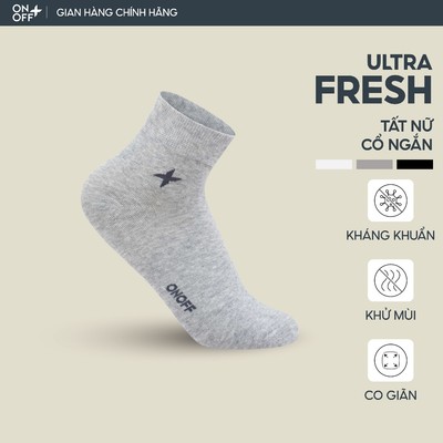 Tất vớ nữ cổ ngắn Cotton công nghệ ULTRA FRESH kháng khuẩn khử mùi - ONOFF 16AE24A030
