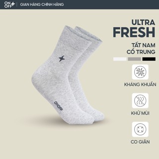 Tất vớ nam cổ trung Cotton công nghệ ULTRA FRESH kháng khuẩn khử mùi - ONOFF 18AQ24A151