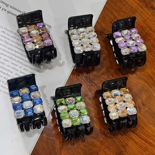  Kẹp tóc càng cua 5 răng nhựa cao cấp gắn đá pha lê nhiều màu phụ kiện kẹp tóc nữ đẹp đi làm đi tiệc 