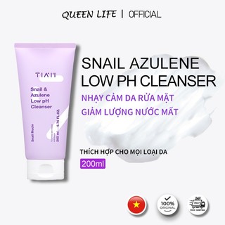  TIAM Sữa Rửa Mặt Dưỡng Ẩm Sâu 200ml | Tinh Chất Ốc Sên & Azulene | Làm Sạch Nhẹ Nhàng,Bảo Vệ Da Nhạy Cảm 