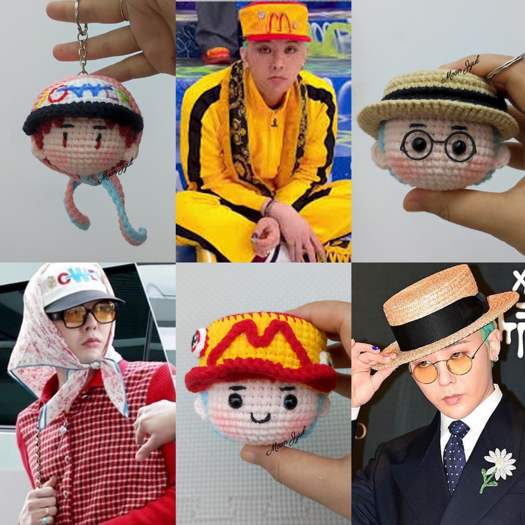 Móc khóa G-Dragon bằng len handmade | handmade crochet G-Dragon doll | G-dragon keychain, bag charm,