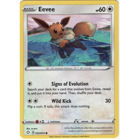 Thẻ Bài [ Pokemon TCG- Card Game ] Eevee - 052/072 - Common Reverse Holo -M-NM