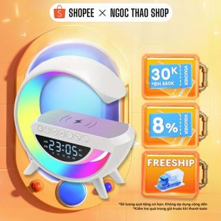 Loa Chữ G Bluetooth Thông Minh Led RGB, Sạc Không Dây, Đèn Nháy Theo Nhạc, Thiết Kế Sang Trọng