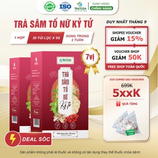 Trà sâm tố nữ kỷ tử 7 vị TRATOSA 30 túi lọc, giúp sáng da, cân bằng nội tiết hoàn toàn từ thiên nhiên