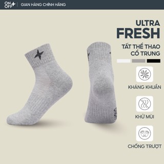 Tất vớ nam cố trung thể thao chống trơn trượt công nghệ ULTRA FRESH kháng khuẩn khử mùi - ONOFF 18AQ25A150