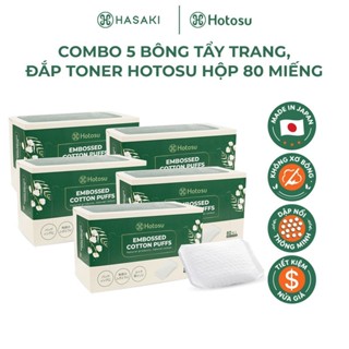 [DAILY] Bông Tẩy Trang Hotosu Mềm Mịn Hộp 80 Miếng Embossed Cotton Puffs Hasaki Sản Phẩm Chính Hãng