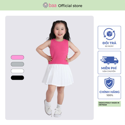 Chân Váy Xếp Ly Bé Gái Cao Cấp ,Thời Trang Mùa Hè, Kèm Quần Trong (1-10 Tuổi) Baa Baby CV22N