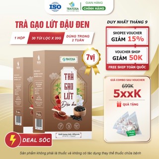 Trà gạo lứt đậu đen 7 vị TRATOSA 30 túi lọc, mát gan thanh lọc cơ thể nguyên liệu hoàn toàn từ thiên nhiên