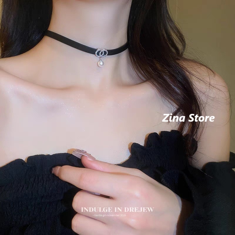 Vòng cổ choker nữ dây da phong cách cá tính