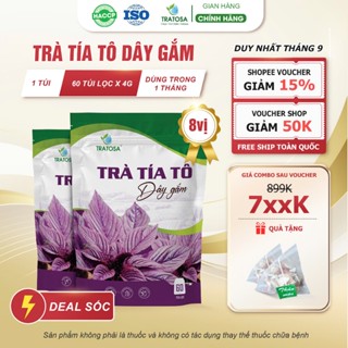 Trà tía tô dây gắm TRATOSA 7 vị thảo dược, 60 túi lọc, an toàn từ thiên nhiên giảm đau nhức xương khớp