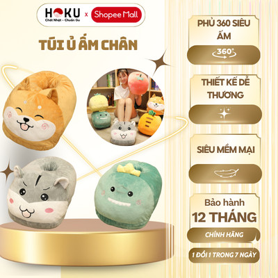 Túi Ủ Ấm Chân Hình Gấu Bông Sưởi Ấm HOKU Mềm Mại, Giữ Ấm Chân, Bảo Vệ Chân, Không Cần Cắm Điện-TAC01