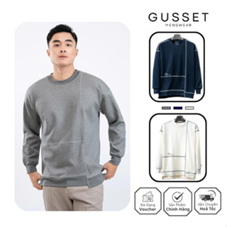  Áo Sweater Nam GUSSET OAN008 Thiết Kế May Nổi Vạt Lệch Cách Điệu Cá Tính Form Rộng Phong Cách Hàn Quốc Giữ Ấm Thu Đông 