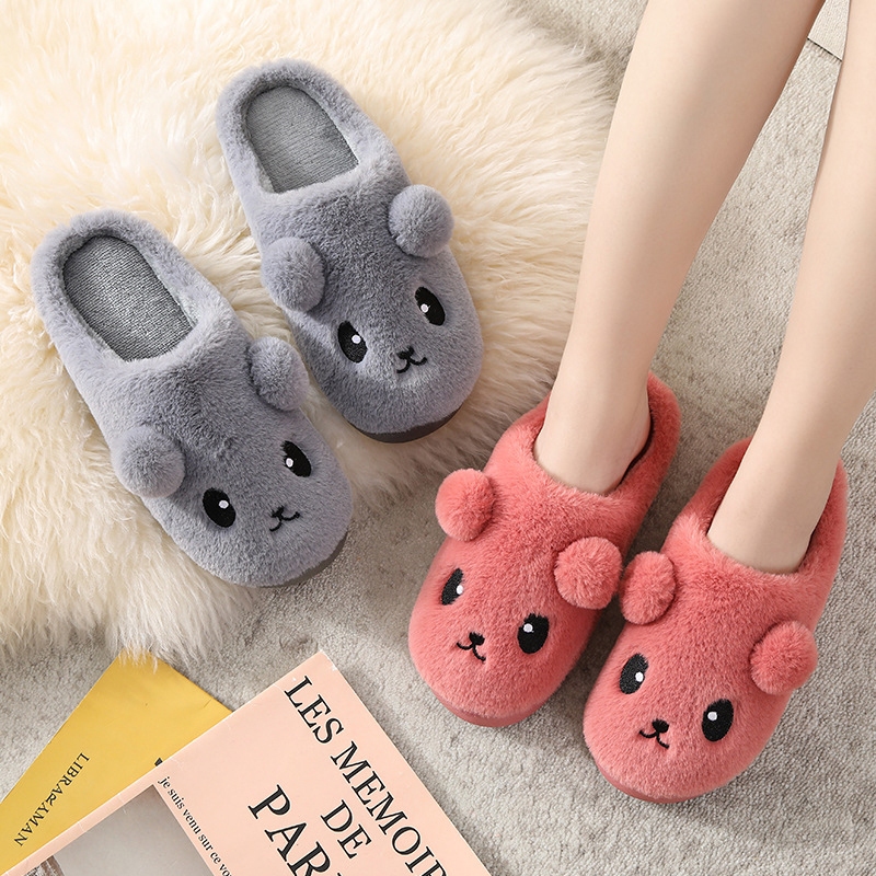 Dép Sục Bông Nữ Lông Mềm Êm Ái Gấu Panda Ngộ Nghĩnh, Dép Nữ Mang Phòng Ngủ Ấm Chân Đến Chống Trơn