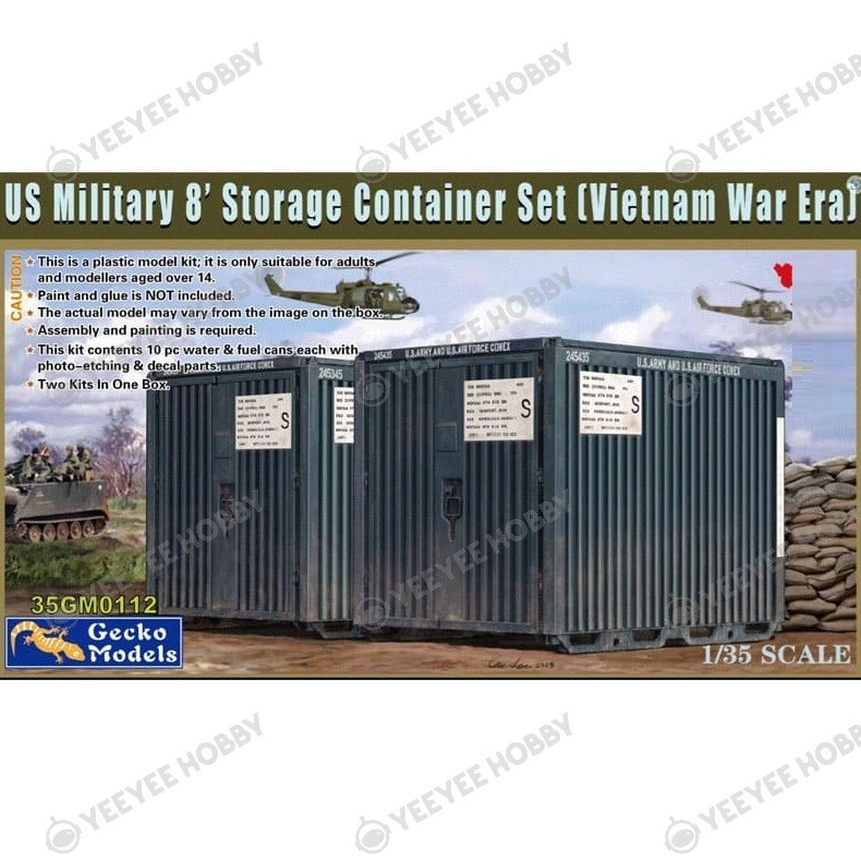 GECKO MODELS - 35GM0112 - 1/35 MÔ HÌNH CONTAINER US MILITAR 8' STORAGE CONTAINER SET