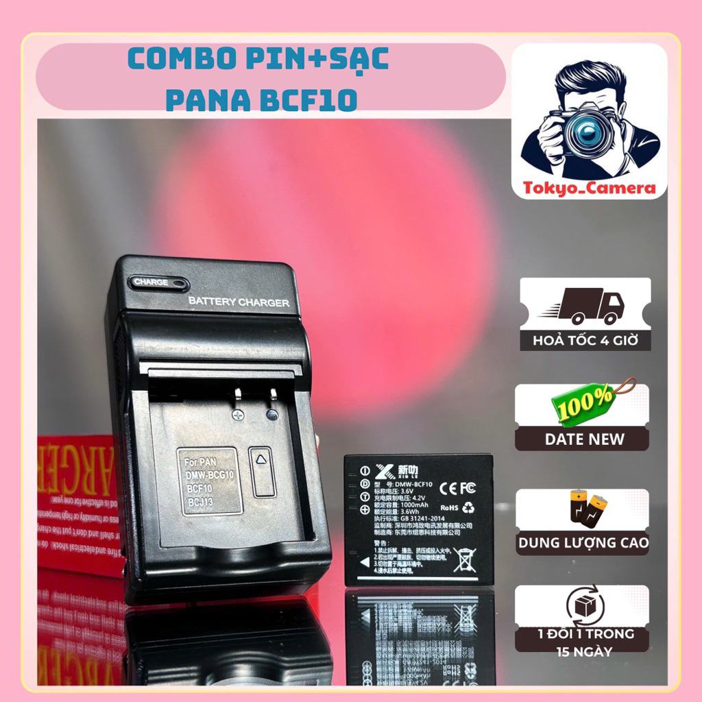 Bộ Sạc Pin Panasonic DMW-BCF10 ( Bộ Sạc Pin thay thế )dùng cho DMC-FX580, FX550,FX60, FX65, FX68, DM