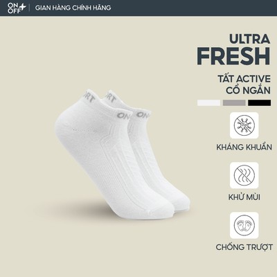 Tất vớ nữ cố ngắn thể thao chống trơn trượt công nghệ ULTRA FRESH kháng khuẩn khử mùi - ONOFF 16AE23A11