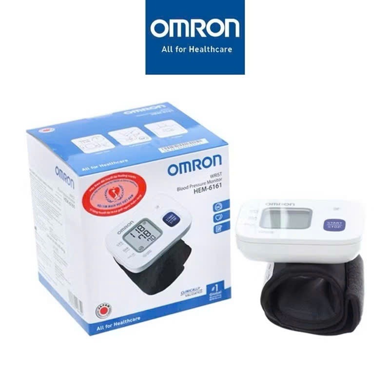 Máy Đo Huyết Áp Cổ Tay Omron HEM-6161 | Công Nghệ Đo Intellisense Mới Tự Động Hoàn Toàn , Cho Kết Quả Đo Chính Xác