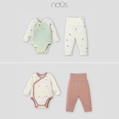 Bộ bodysuit dài tay kèm quần Nous cho bé dưới 1 tuổi