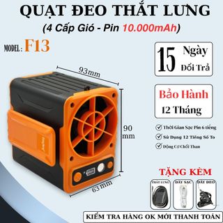  Quạt Mini Đeo Thắt Lưng F13  Dung lượng 10.000mAh chuẩn bảo hành 12 tháng 