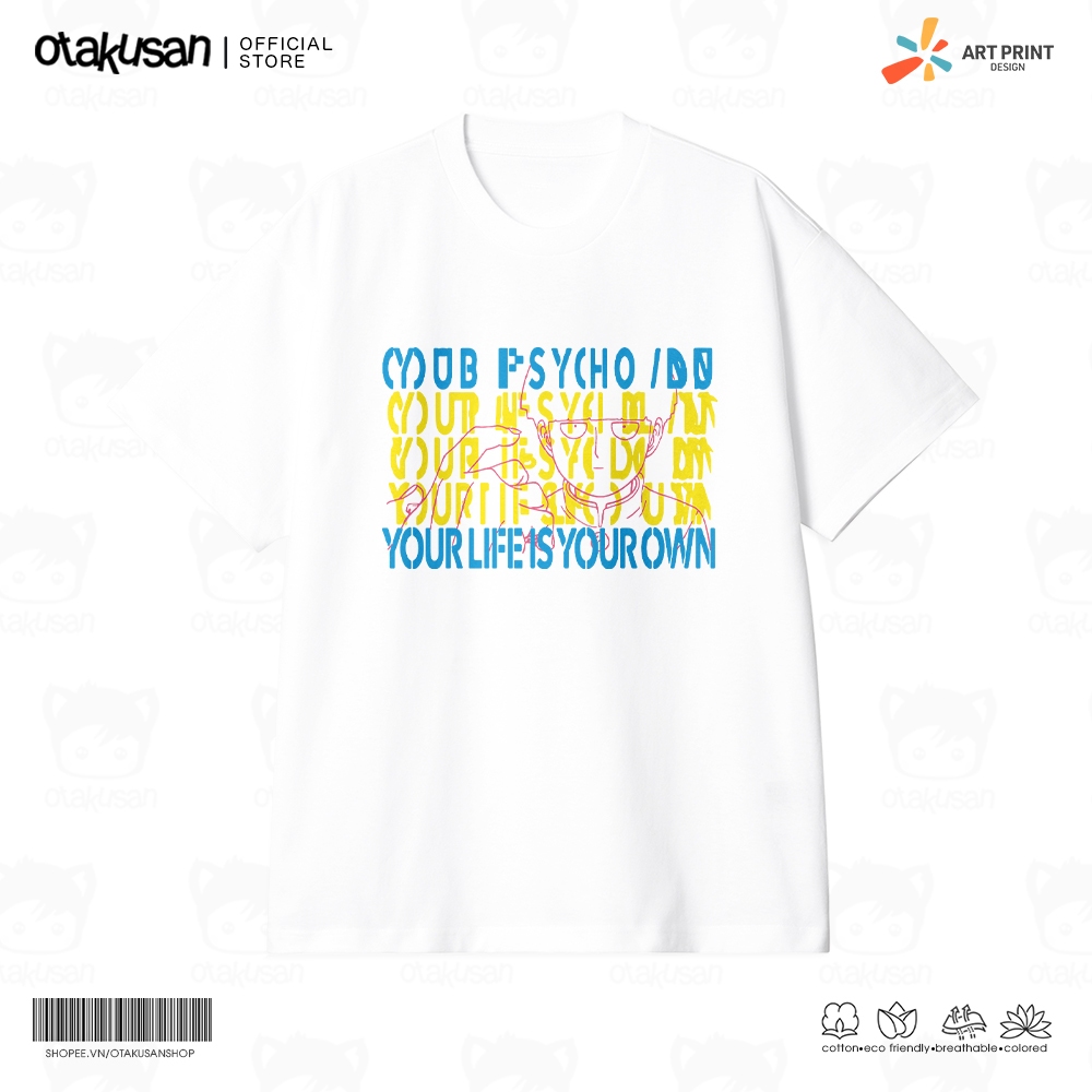 Áo thun Unisex Mob Psycho 100 Art Cotton 100% ngắn tay