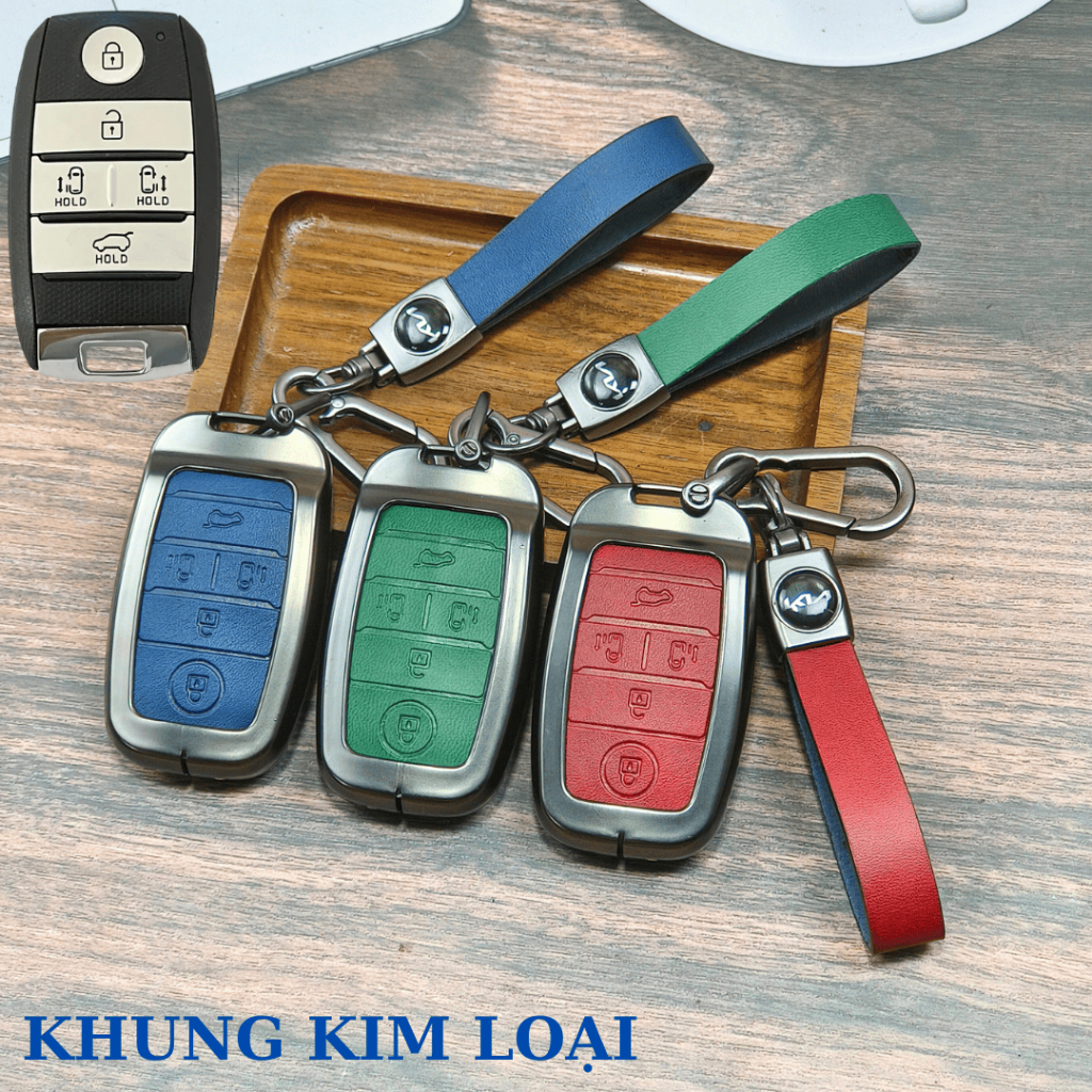ốp chìa khóa Kia Sedona,Bọc chìa khóa Kia Sedona,ốp chìa khóa Sedona chất liệu kim loại và da nhiều 