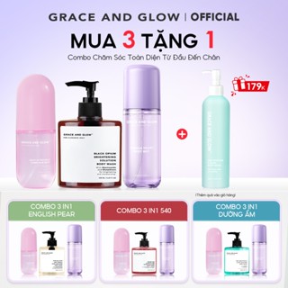 [Tặng Quà] Combo 3 in 1 Sữa tắm và xịt dưỡng tóc và Body Mist Grace and Glow Nước Hoa Dưỡng Ẩm Sáng Da