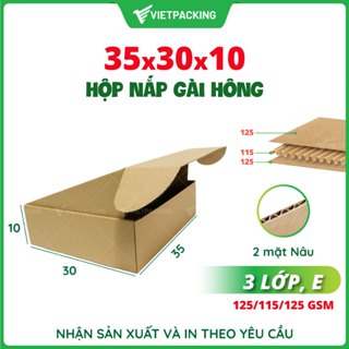 35x30x10 - 10 hộp carton gài hông size lớn đựng quần áo, phụ kiện