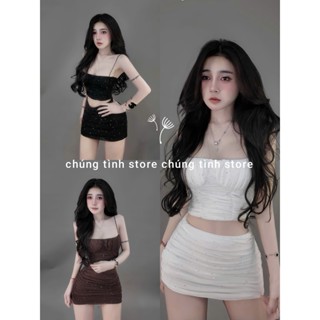  SÉT BỘ CÚP LƯỚI ĐÍNH ĐÁ ÁO CÓ MÚT CHÂN VÁY ÔM NHÚN CÓ QUẦN BẢO HỘ   FRISIZE TỪ 40 ĐẾN 53KG EO 78 ĐỖ LẠI  