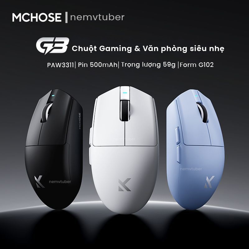 [NEW-BH12T] Chuột Gaming Mchose G3 - PAW3311 - Pin 500mAh/800mAh - 3 mode | BigBuy360 - bigbuy360.vn