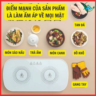 (Chính hãng) Khay Hâm Nóng Thức Ăn , Đế Hâm Nóng Đồ Uống Đa Năng Tiện Lợi - Mặt Kính Cường Lực Chắc Chắn - Lỗi 1 đổi 1