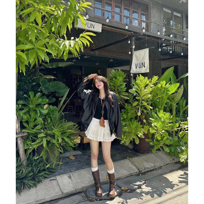 ( HÀNG ĐẸP CÓ SẴN ) Áo da biker FORM TO QC túi hộp 2 lớp , Áo bomber da bo gấu phong cách Retro - BUN222 | BigBuy360 - bigbuy360.vn