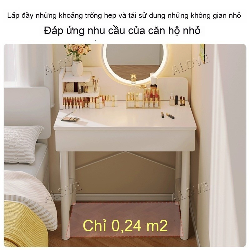 ALOVE bàn trang điểm đơn giản hiện đại gương lớn kèm ngăn kéo lưu trữ tiện lợi cho phòng | BigBuy360 - bigbuy360.vn