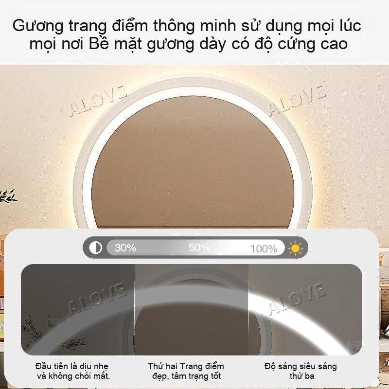 ALOVE bàn trang điểm đơn giản hiện đại gương lớn kèm ngăn kéo lưu trữ tiện lợi cho phòng | BigBuy360 - bigbuy360.vn