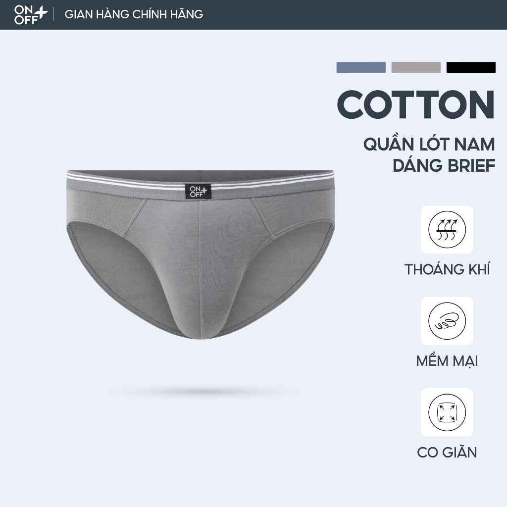 Quần lót sịp nam tam giác brief Cotton mềm xốp thấm hút vượt trội - ONOFF 18UQ23A017-18UQ24A240