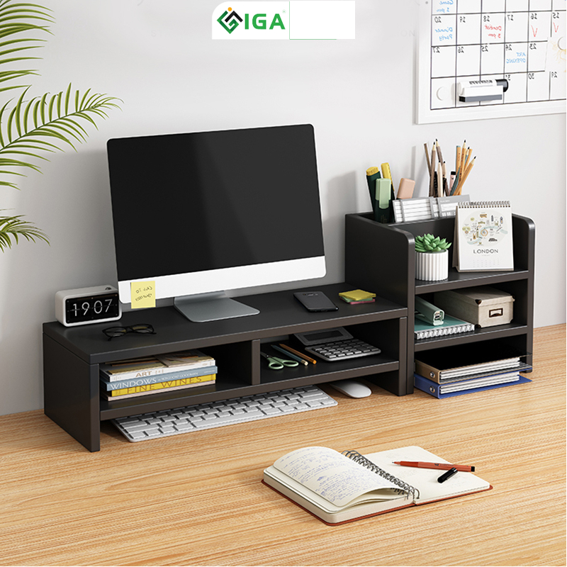 Kệ Sách Để Bàn, kệ để màn hình máy tính nhỏ gọn giúp decor bàn học bàn làm việc IGA- GP184