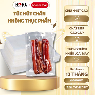 Combo 50 Túi Hút Chân Không Thực phẩm 1 Mặt Nhám HOKU Nhiều Kích Thước, Hợp Các Loại Máy Hút - THC01