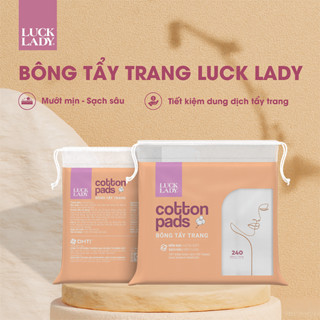   LUCK LADY  MUA 2 Bông tẩy trang Luck Lady dạng túi rút 240 miếng TẶNG 1 túi cùng loại 