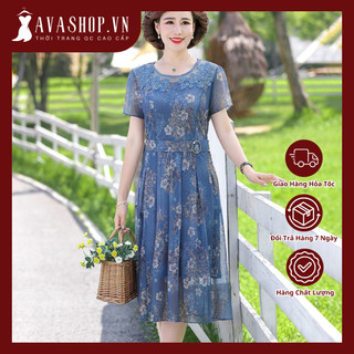 Đầm Hoa Trung Niên Lịch Sự VH28