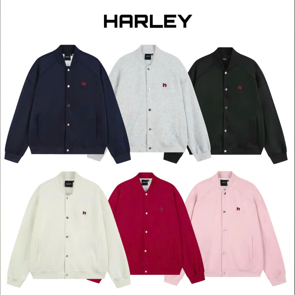 MỞ BÁN - Áo khoác BOMBER nam nữ nỉ 2 da JURLEY áo khoác nỉ form boxy nam nữ logo n thêu nổi dày dặn 