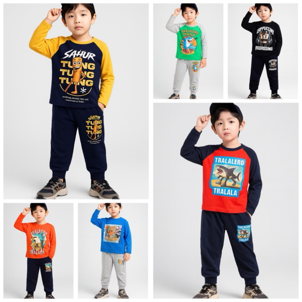 Đồ bộ dài tay cotton bé trai size nhí Janeshop, set đồ bộ thu đông cho bé trai dài tay 12-27kg